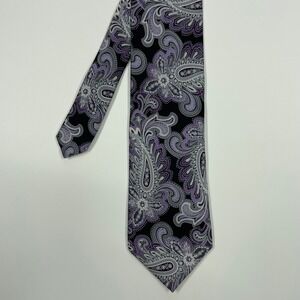 Croft & Barrow Purple Paisley Silk Necktie Mens One Size